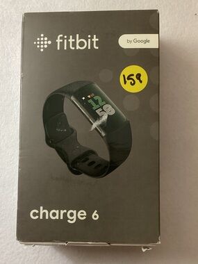 Fitbit Unisex Black Charge 6 Silicone Fitness Tracker Watch 36mm